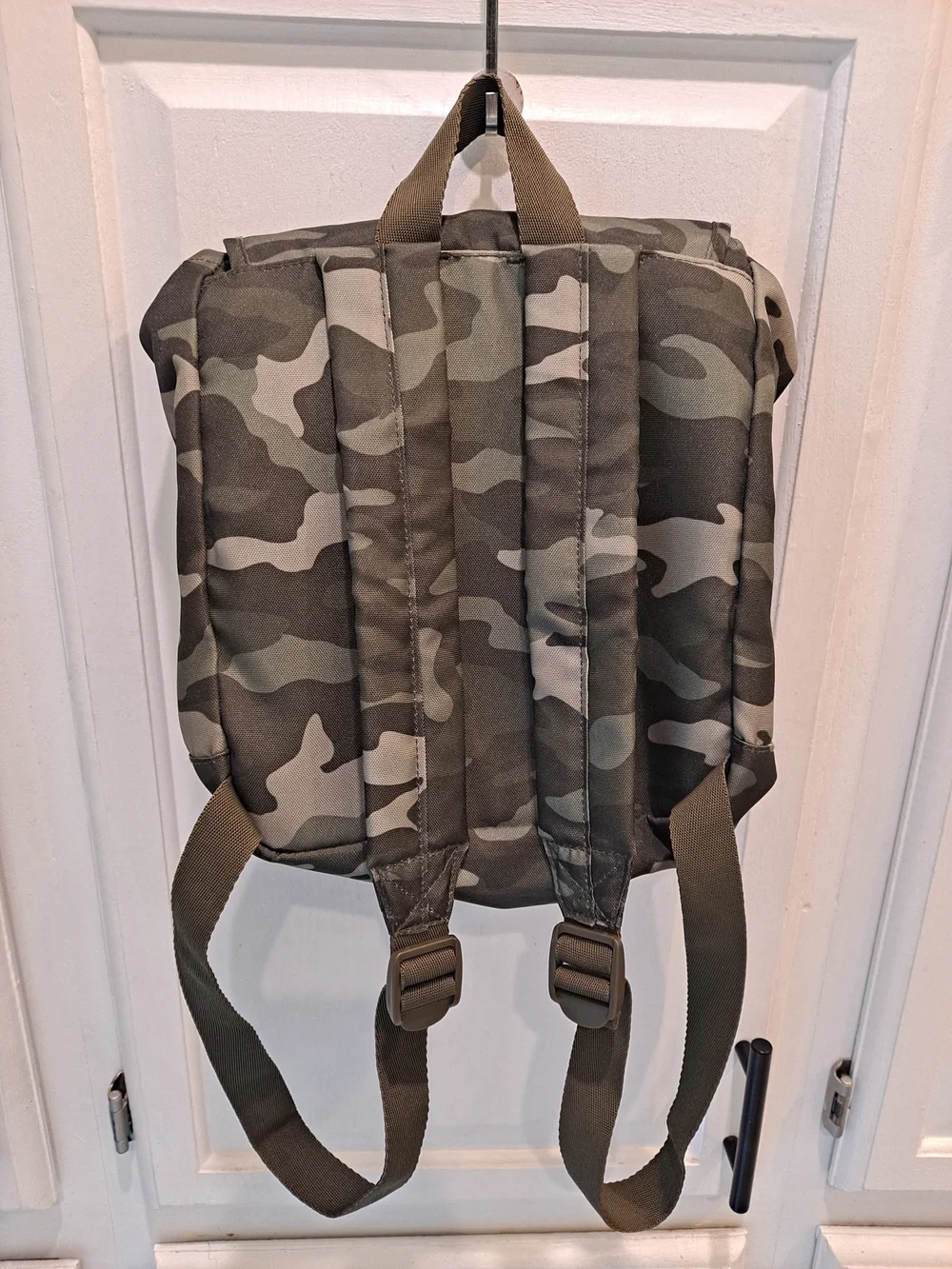 PINK Victoria's Secret Mini Green Camo Canvas Backpack Purse Toggle Drawstring